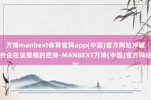 万博manbext体育官网app(中国)官方网站冲破外企在该规模的把持-MANBEXT万博(中国)官方网站